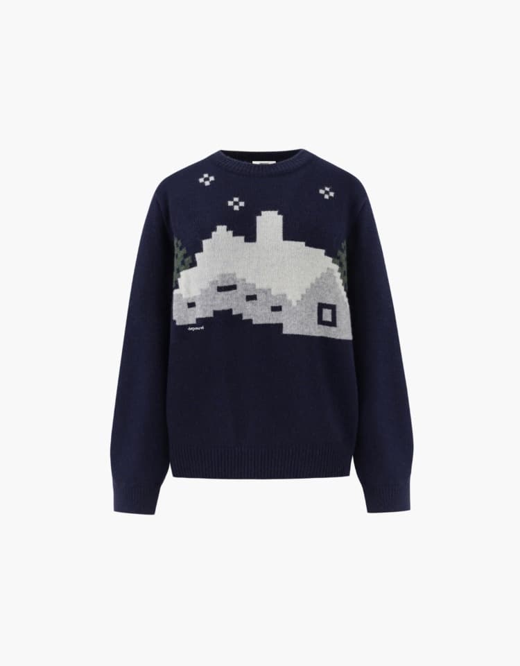 snow cabin wool knit - navy