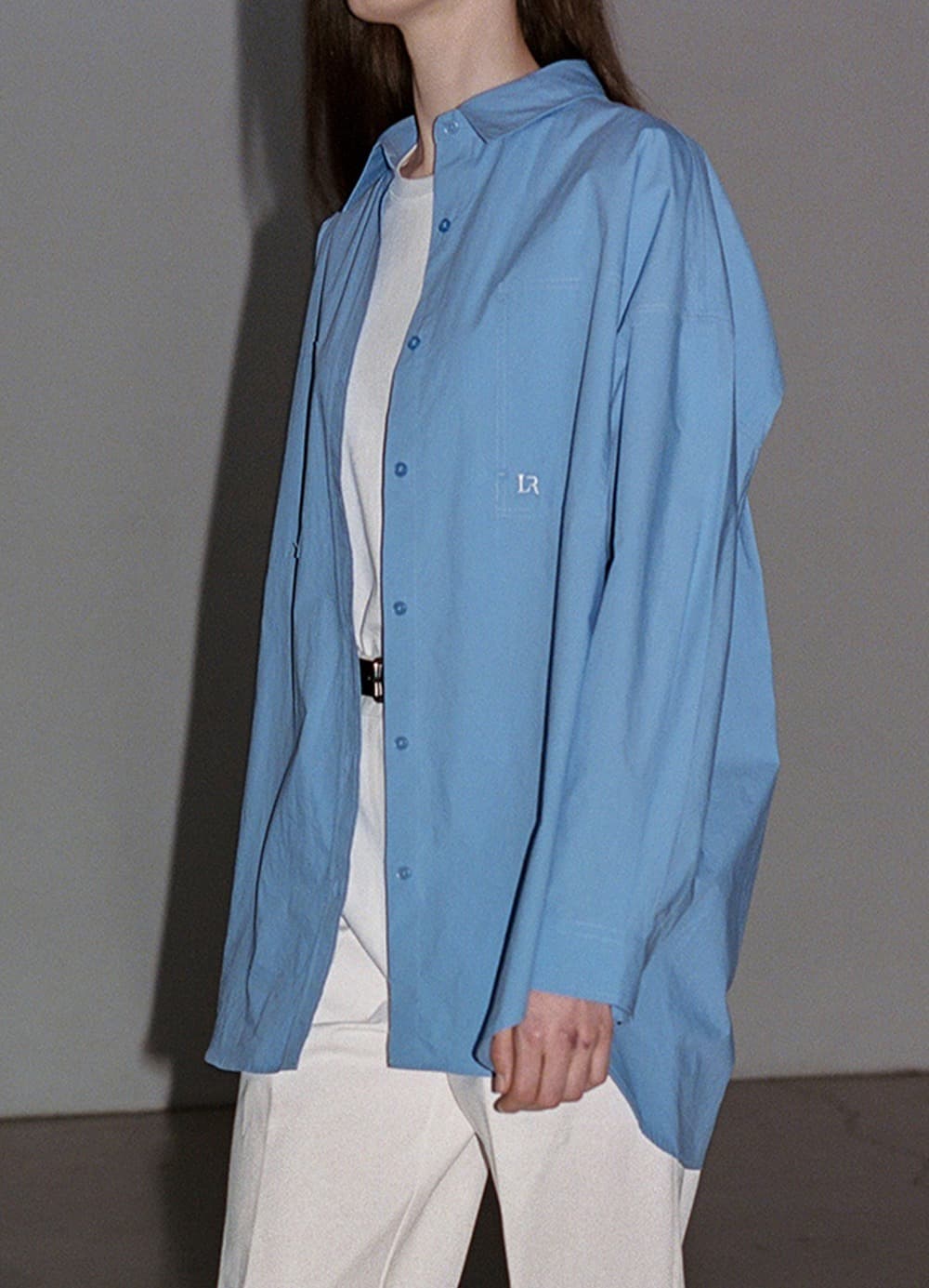 Poplin Overfit Pocket Shirt - Light Blue