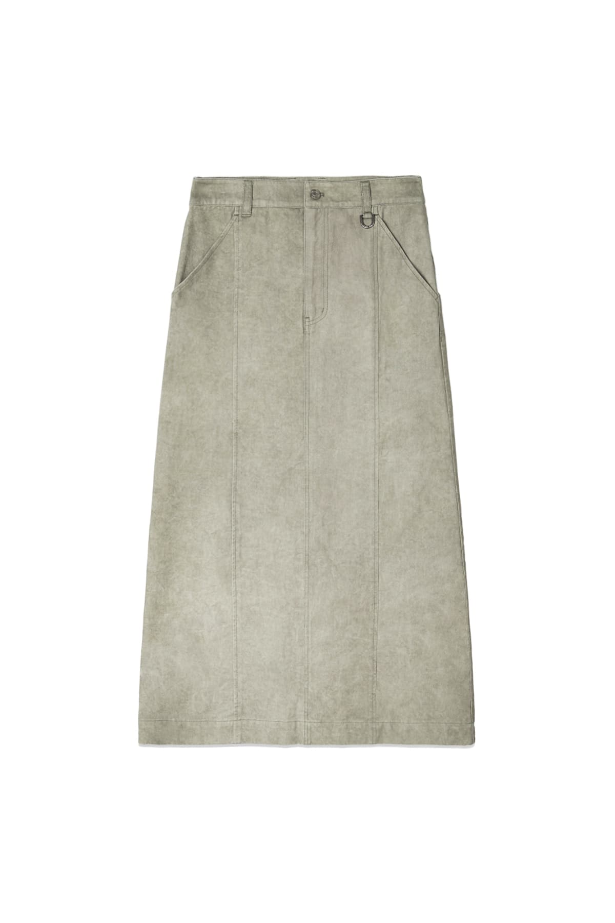 WASHED MERMAID LONG SKIRT IN LIGHT KHAKI