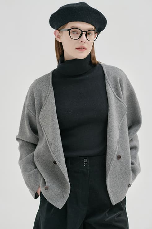 24FN trimming cardigan jacket [CHA]