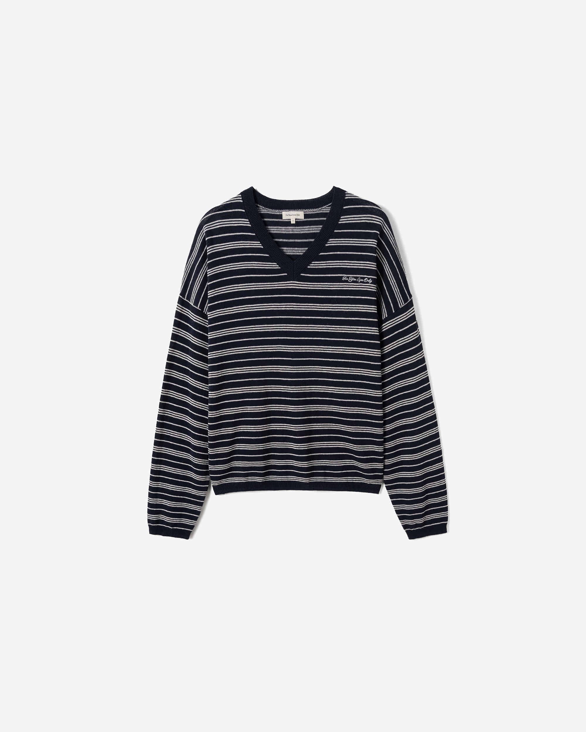 If Stripe V-neck Knit