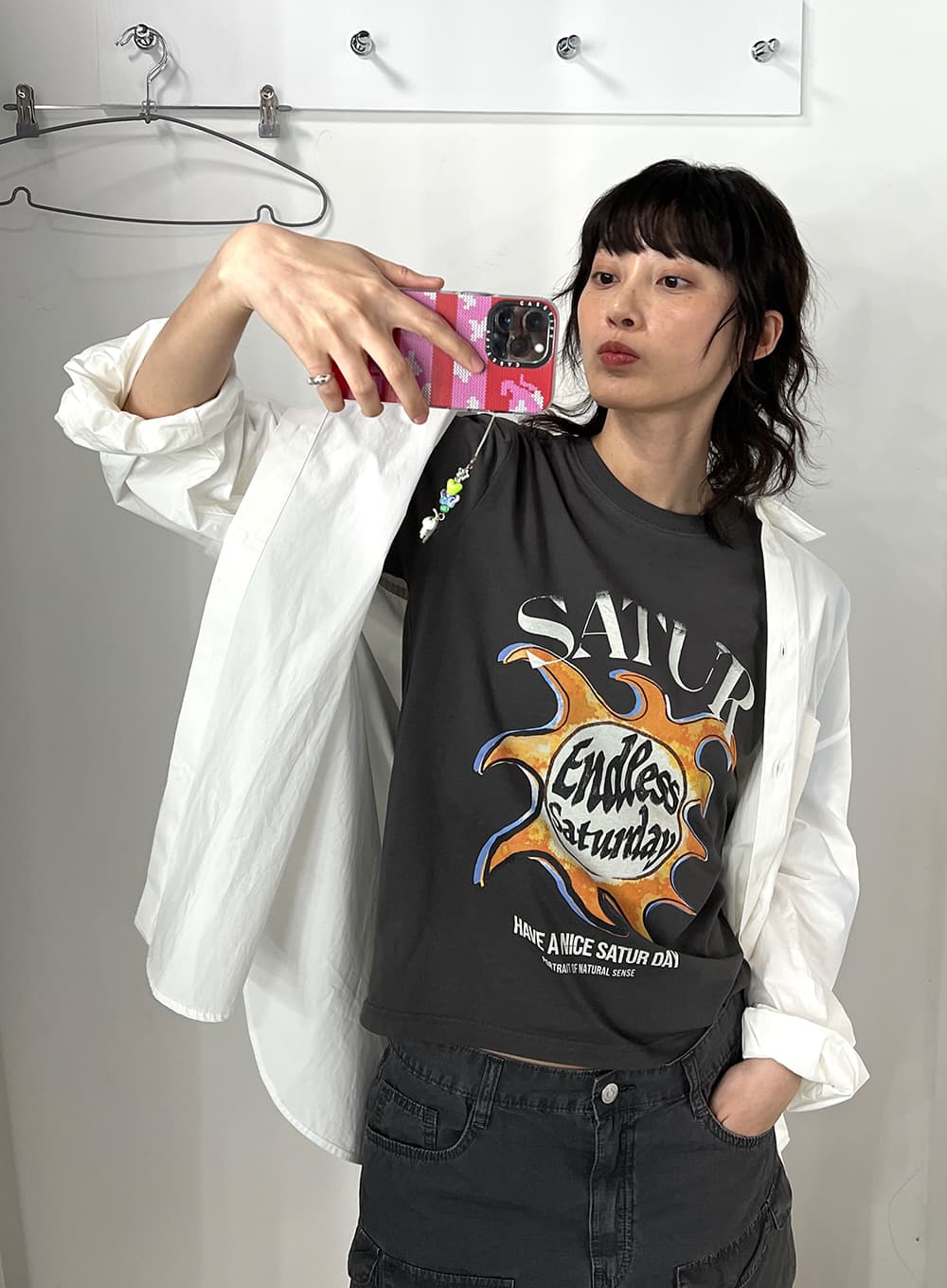 (W) Sun Retro Graphic T-Shirt - Retro Charcoal