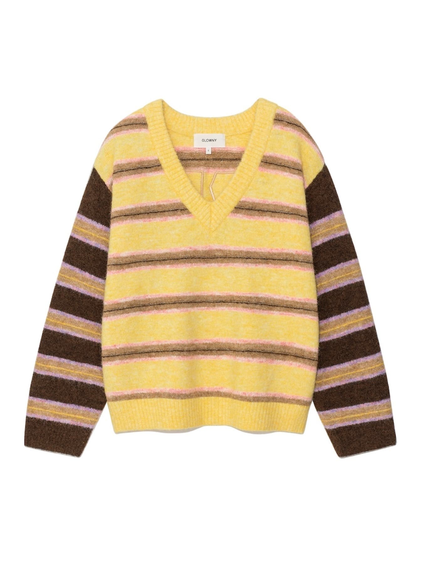 SUNDAE STRIPE KNIT PULLOVER (BROWN)