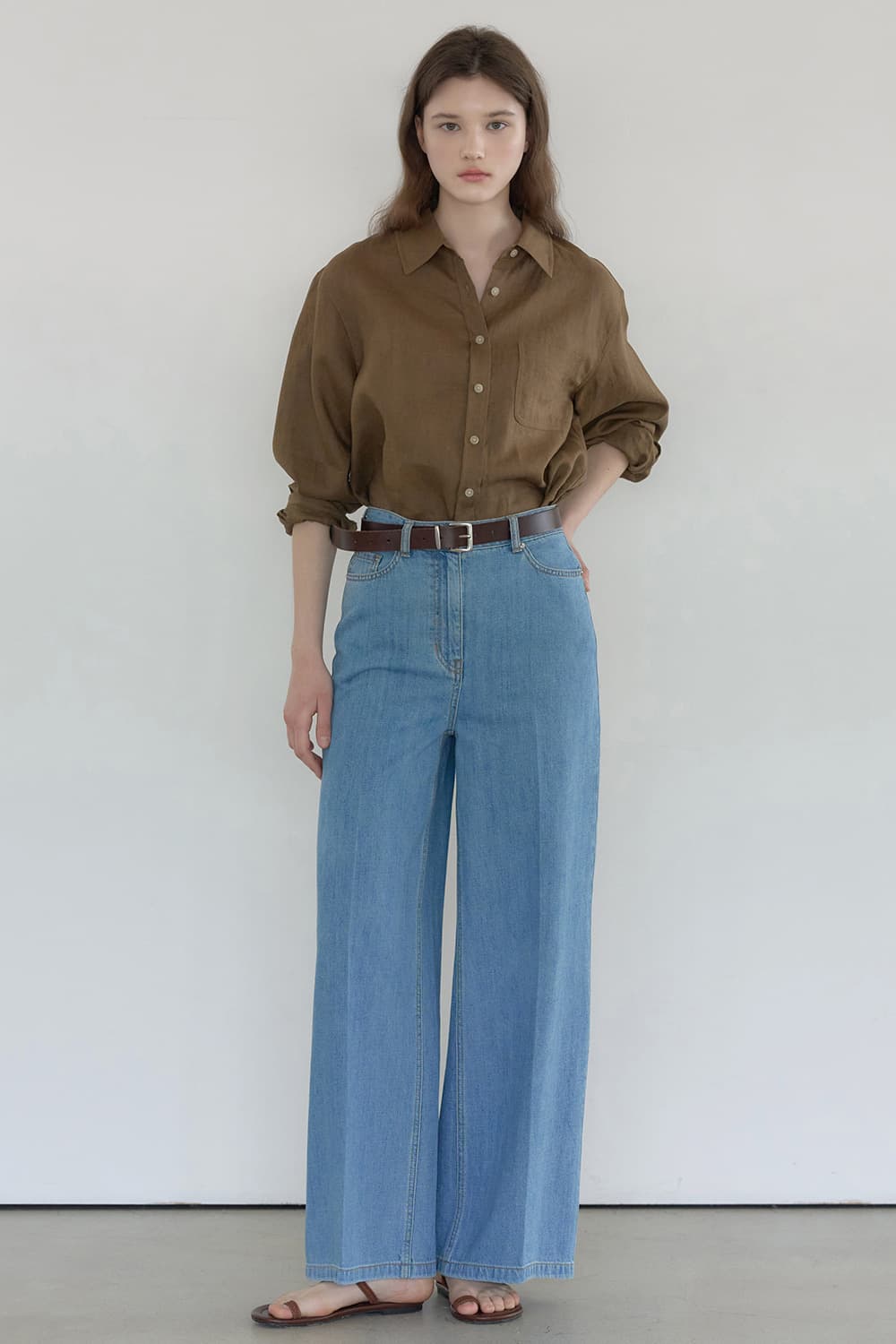 Summer wide denim M/blue [N6PSDN01]