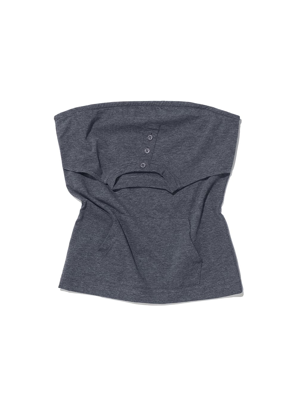 DECONSTRUCTED STRAPLESS TOP_CHARCOAL MELANGE