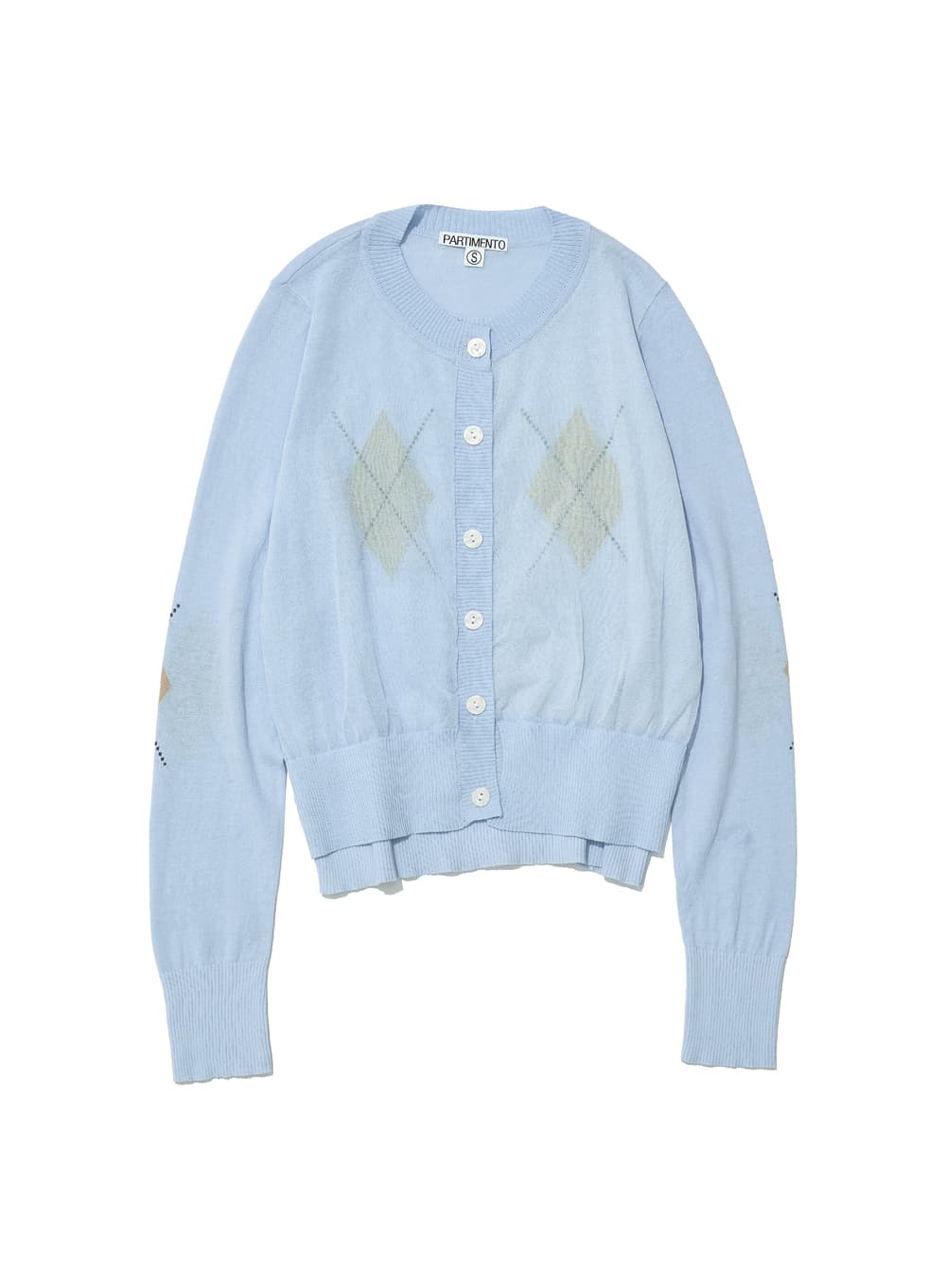ALL-IN-ONE LAYERED ARGYLE KNIT CREWNECK_SKY