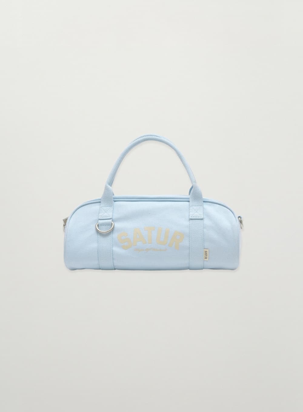 (W) Canvas Mini Duffle Bag - Sky Blue