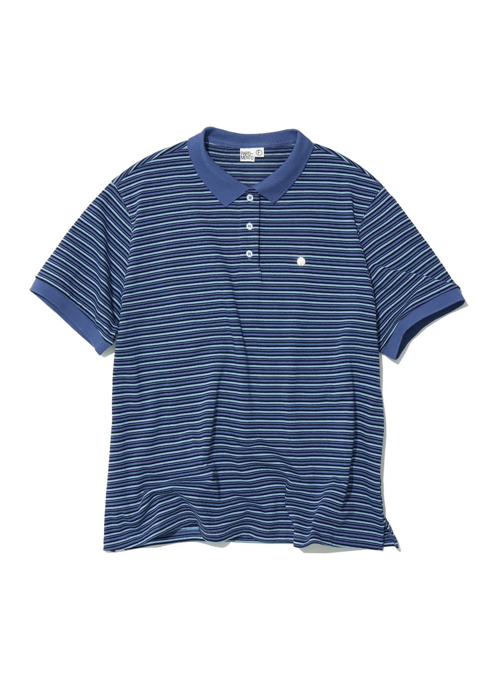 STRIPE SHORT SLEEVE POLO TEE_BLUE