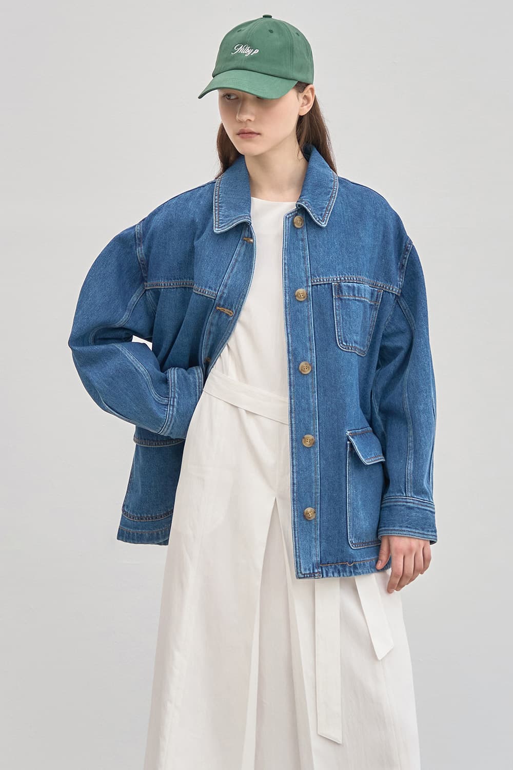 Denim field half jacket Blue [N6SDN01]
