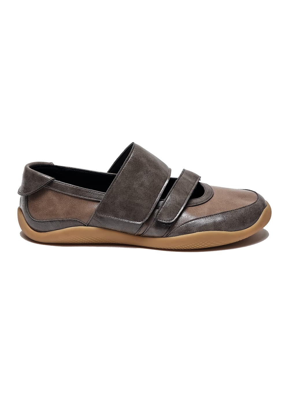 DOUBLE STRAP SPORTS BALLET FLATS_MUD