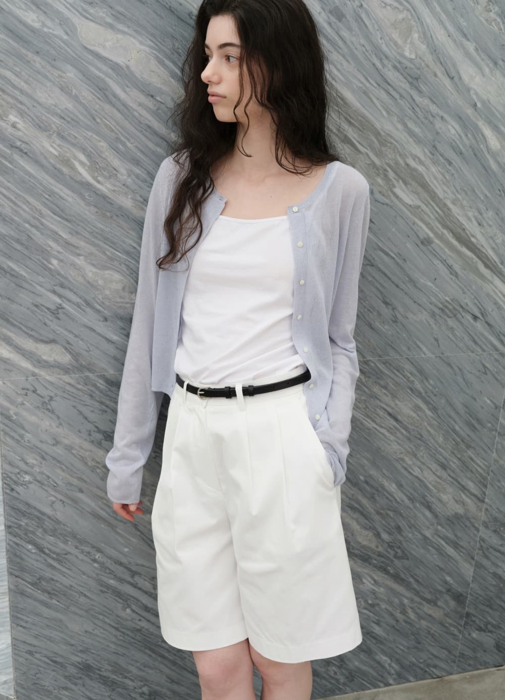 Light Linen Cardigan - Polar Sky-Blue
