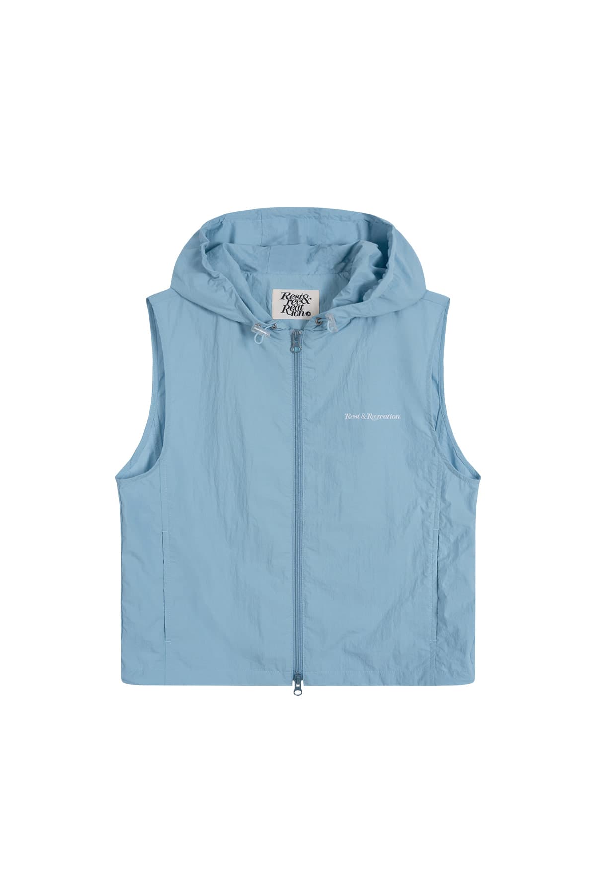 NYLON HOOD VEST +GYM SACK SET - SKY BLUE