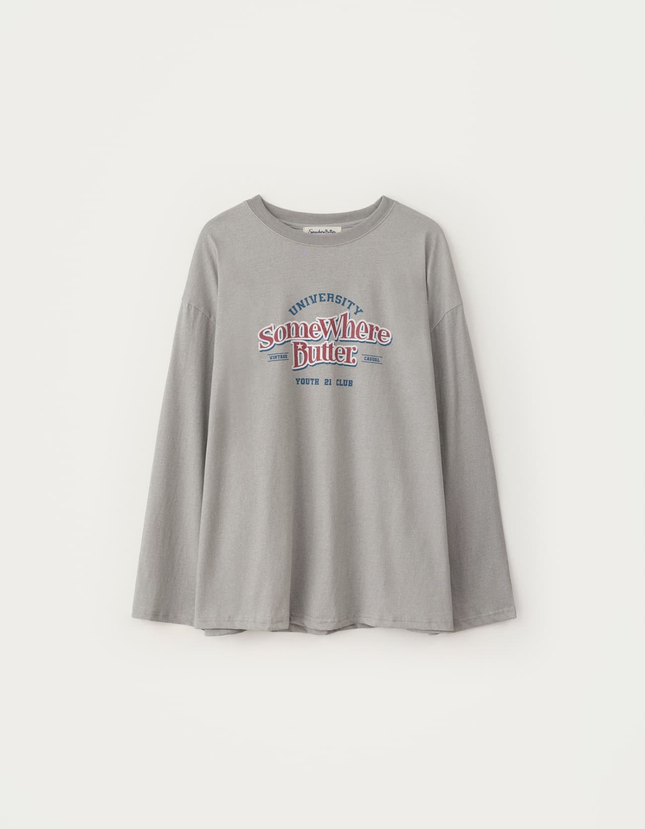 Pigment Wave Logo Long Top - Grey