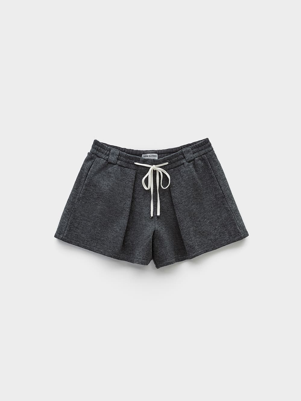 Drawstring Fleece Shorts_Melange Grey