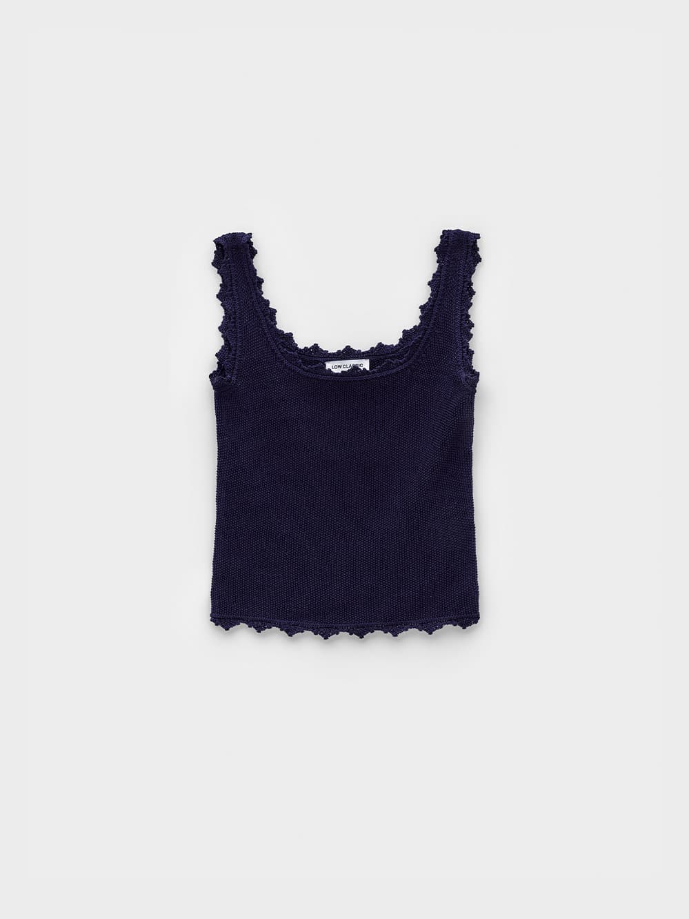Lace Edge Sleeveless Knit_Navy