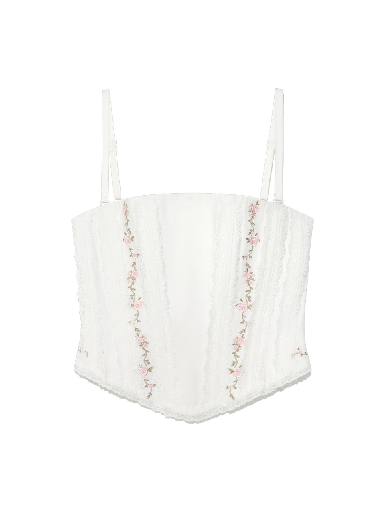 LACE ROSE CORSET TOP (WHITE)