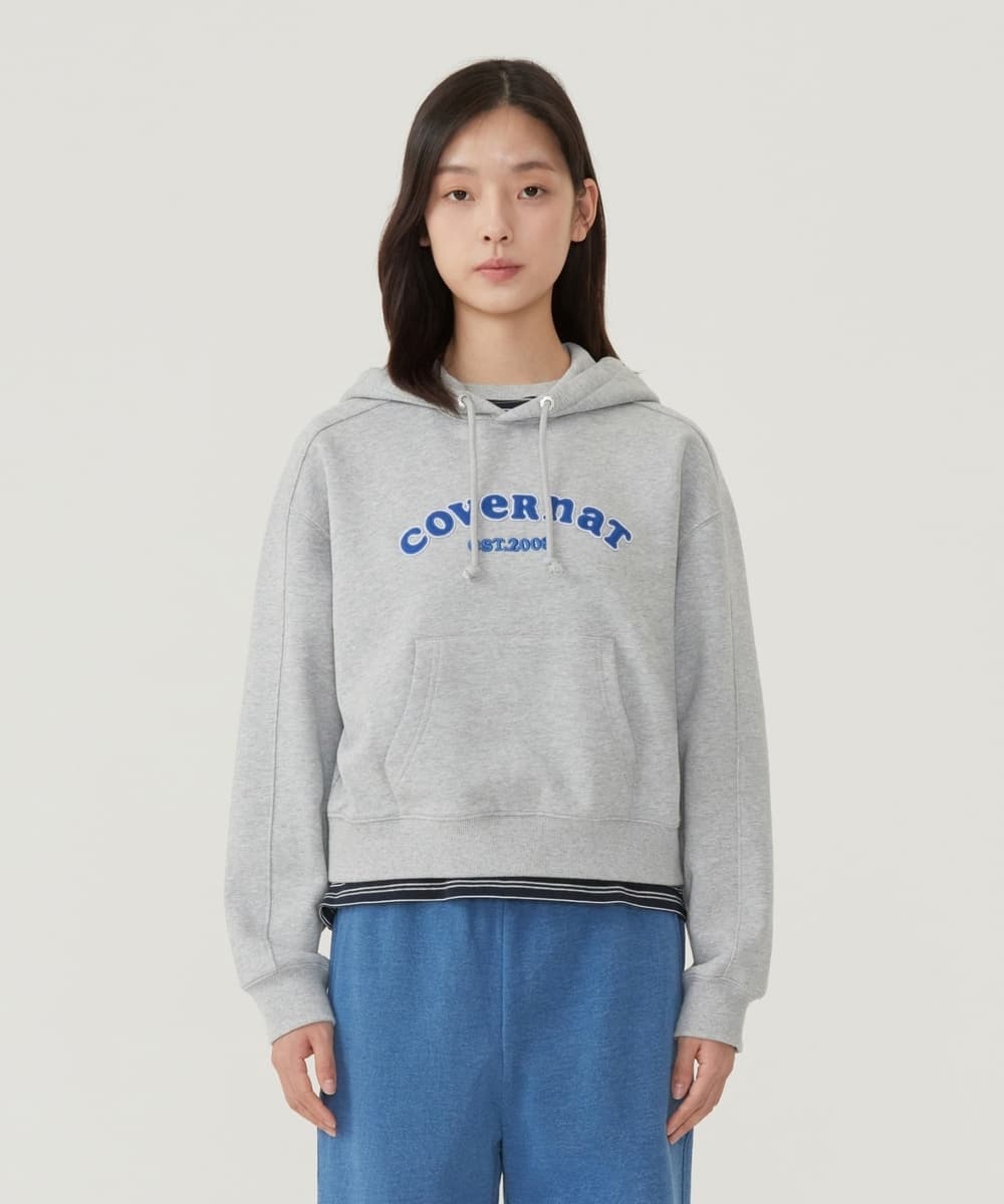 우먼 쿠퍼로고 후디 멜란지 그레이
