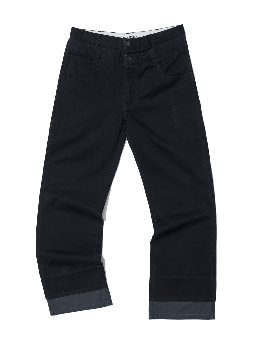 WASHED DOUBLE-LAYER PANTS_BLACK