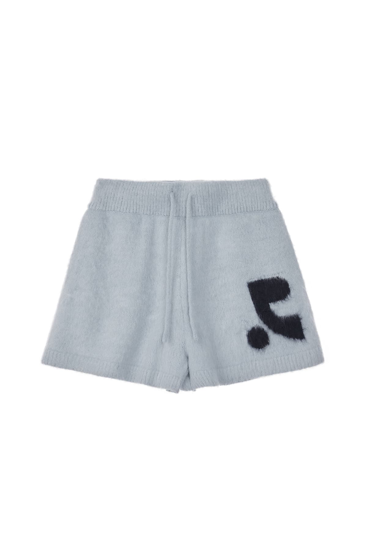 HAIRY KNIT SHORTS - SKY BLUE