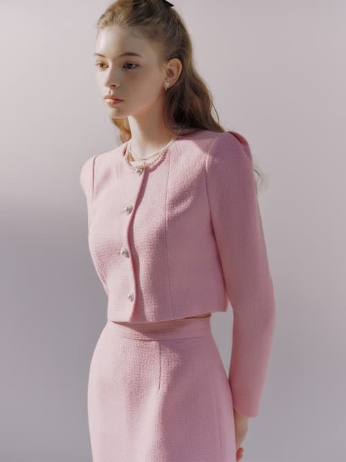 Lucy tweed jacket (2colors)