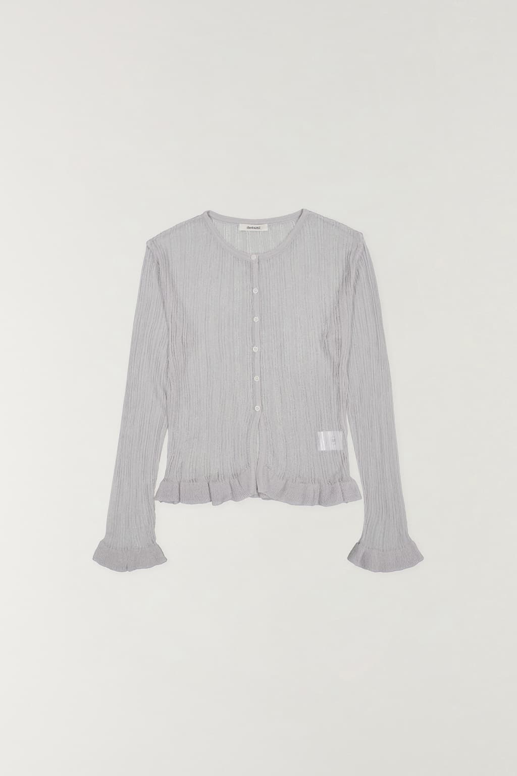 시스루 러플 가디건 LIGHT GREY
