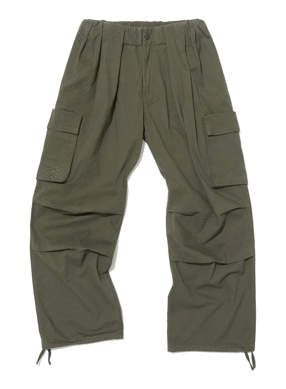 GATHERED WAIST CARGO PANTS_KHAKI