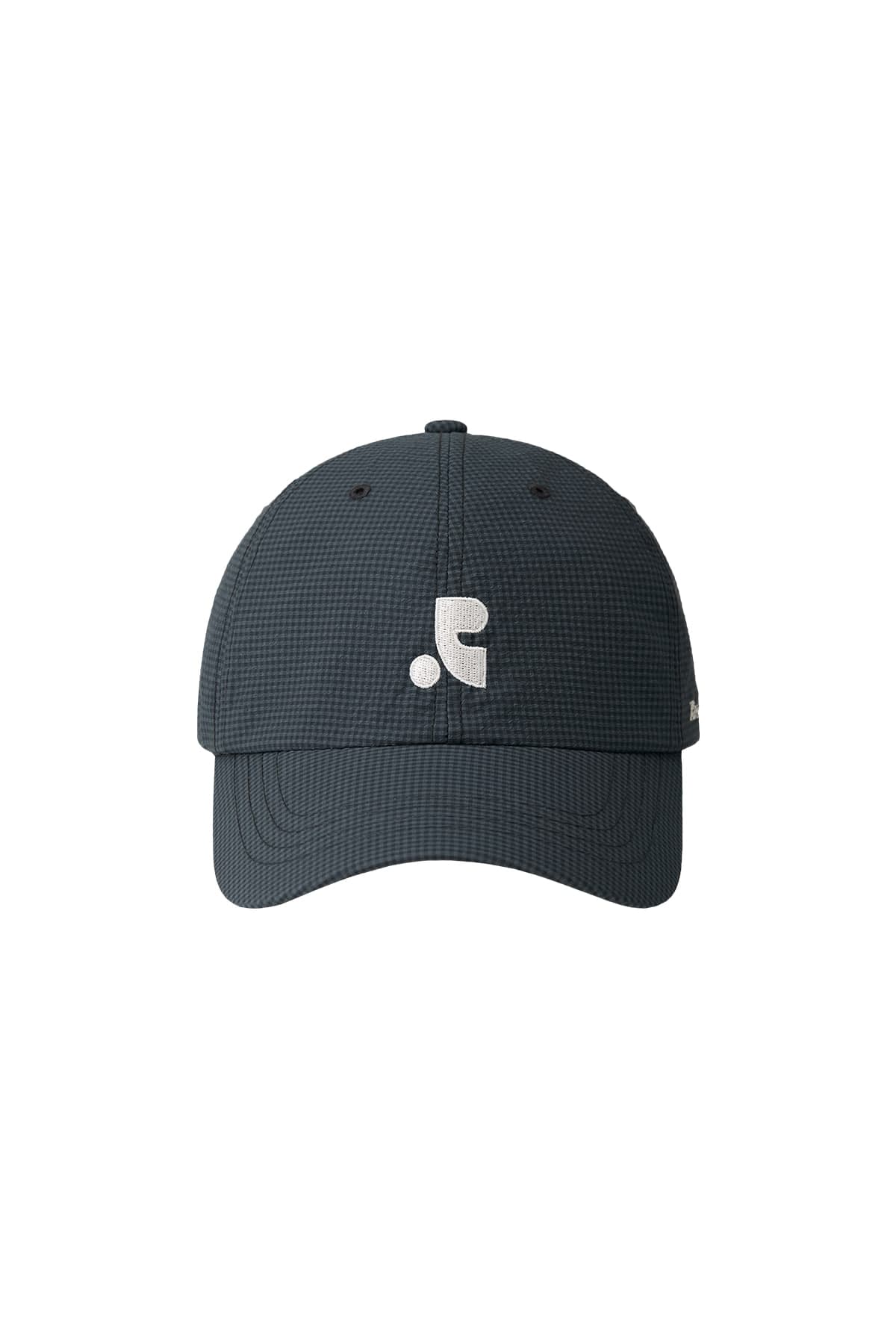 GINGHAM CHECK PATTERN CAP - CHARCOAL