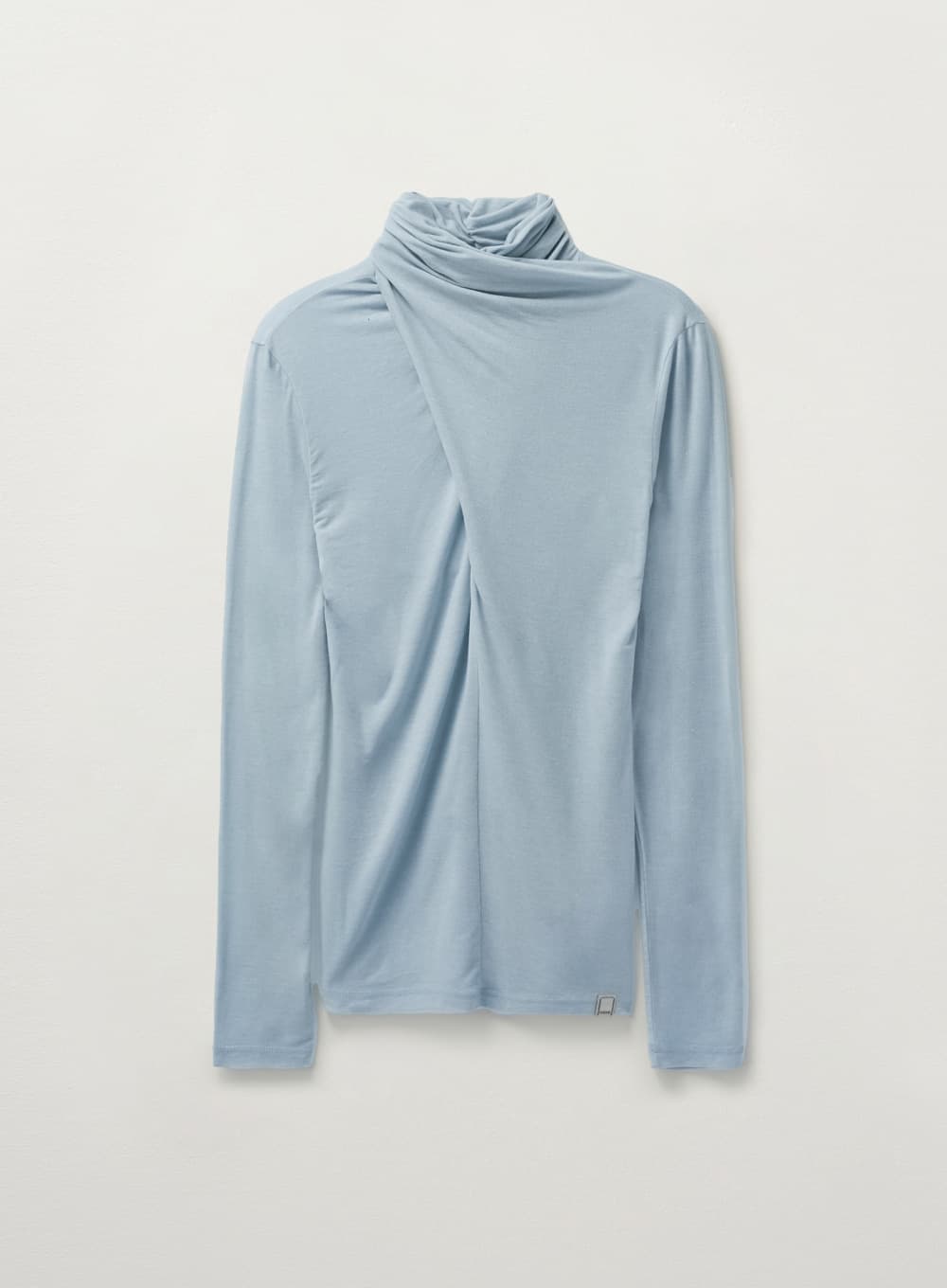 (W) Crossed Turtle Neck Long Sleeve - Light Blue