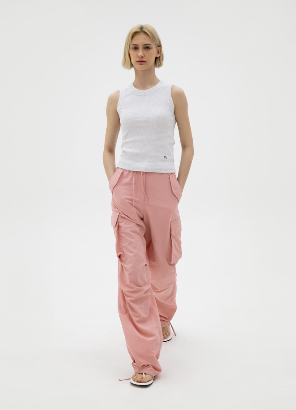 Comfort String Cargo Pants - Dusty Pink