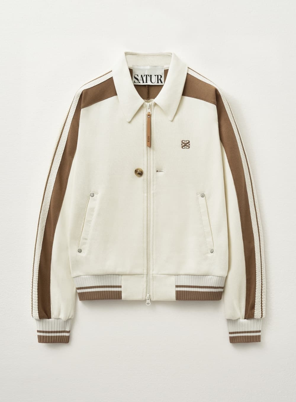 (W) Lawton Collar Track Zip-Up Jacket - Resort Cream