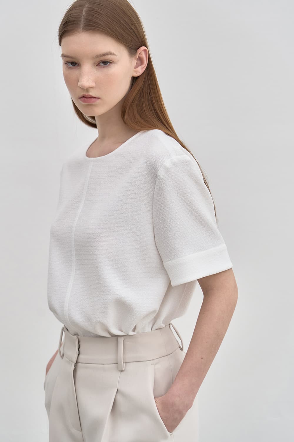Tweed blouse White [N6SBL06]