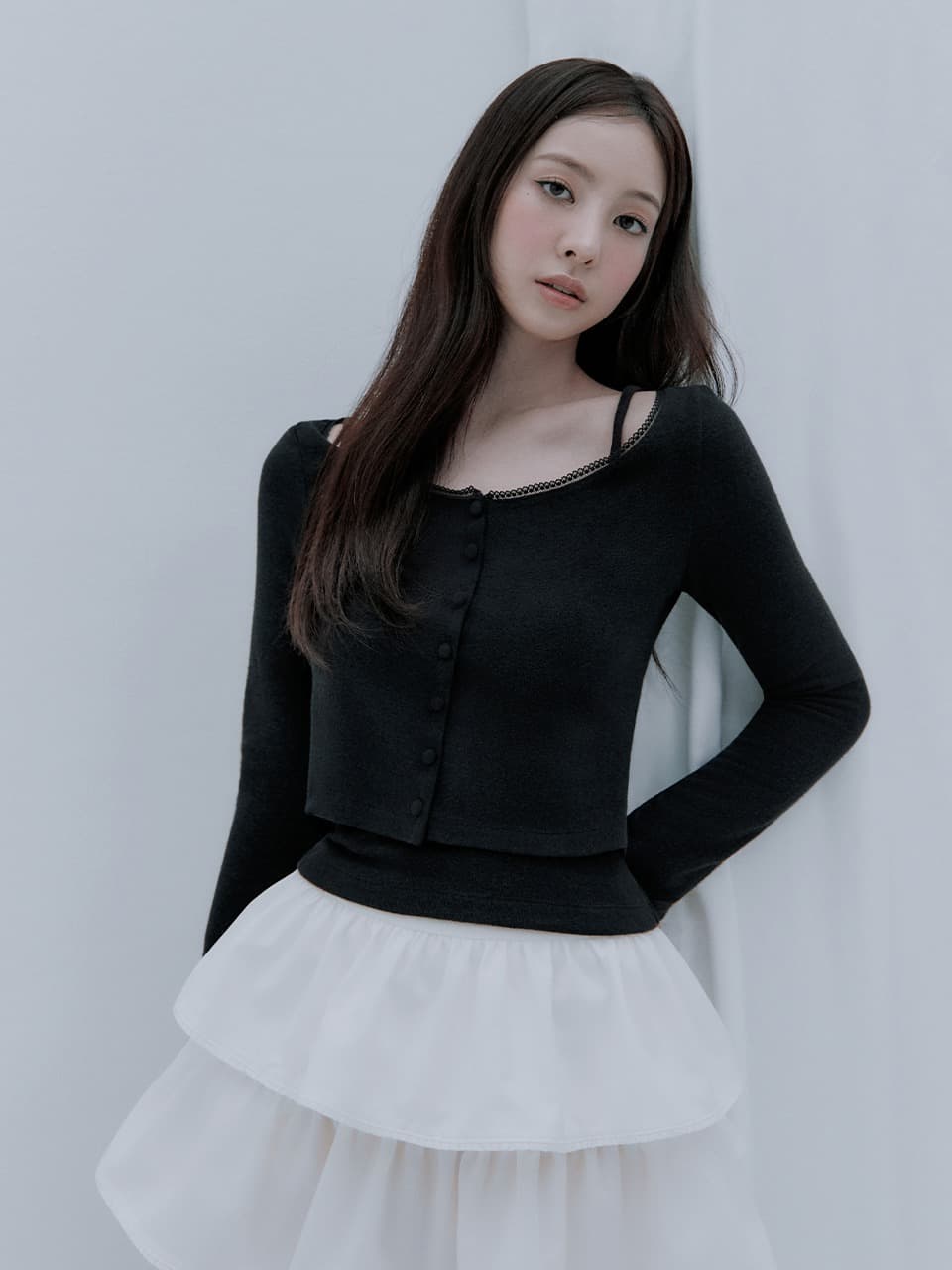 Rooe lacy cardigan&top set