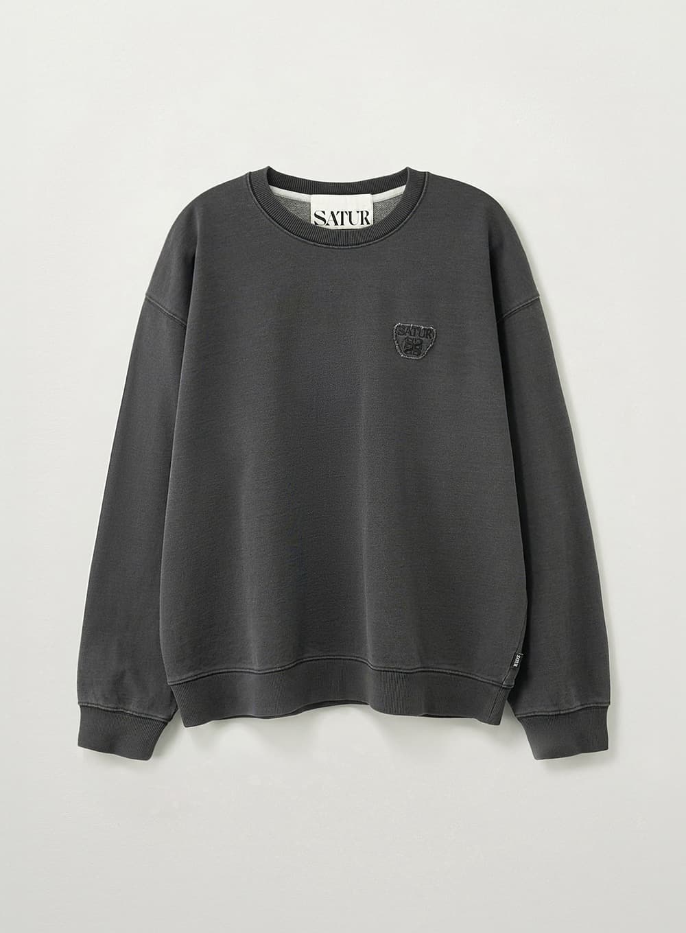 Denim Like Washed Sweatshirt - Black