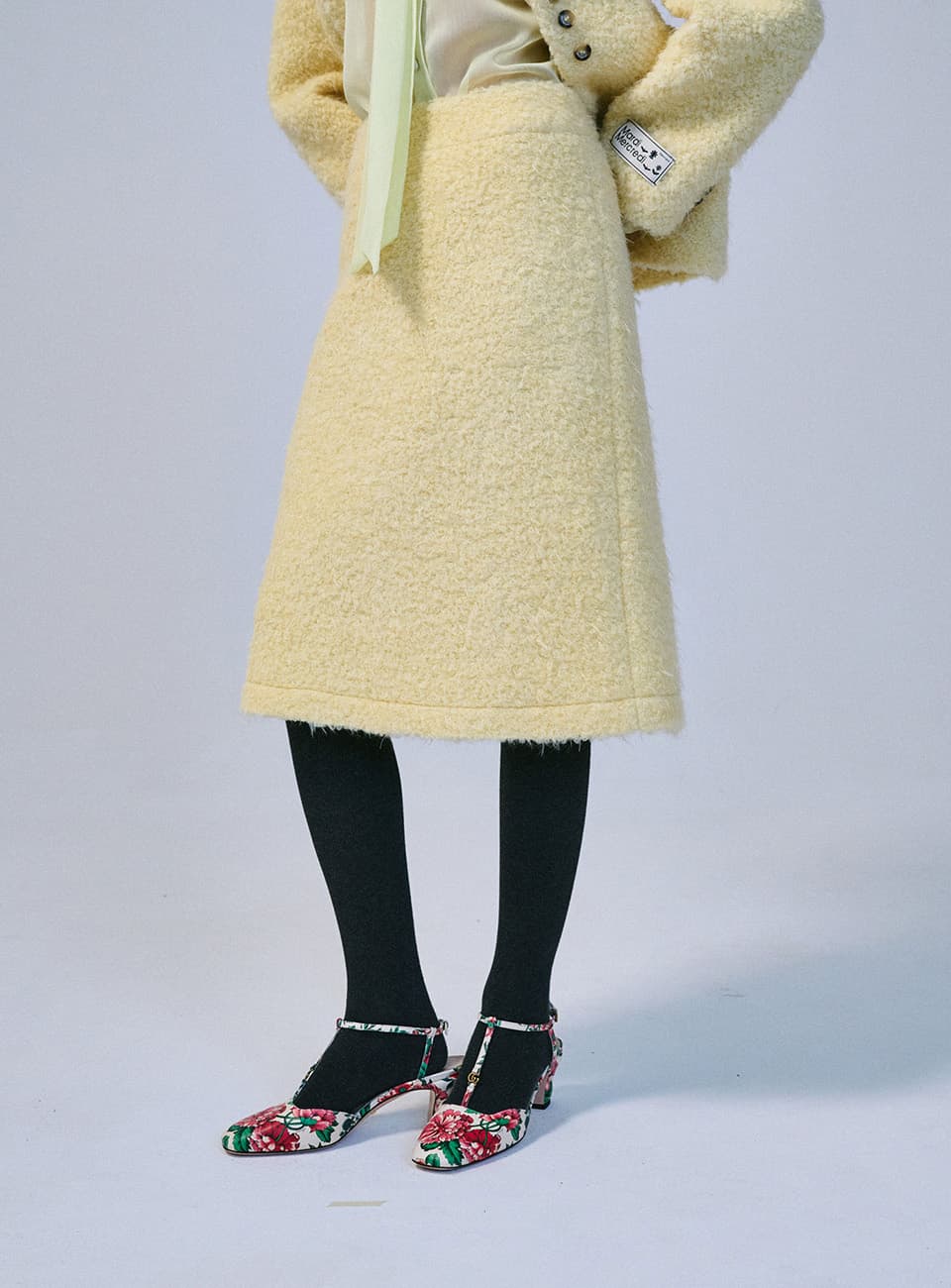 WOOL MIDI SKIRT_YELLOW