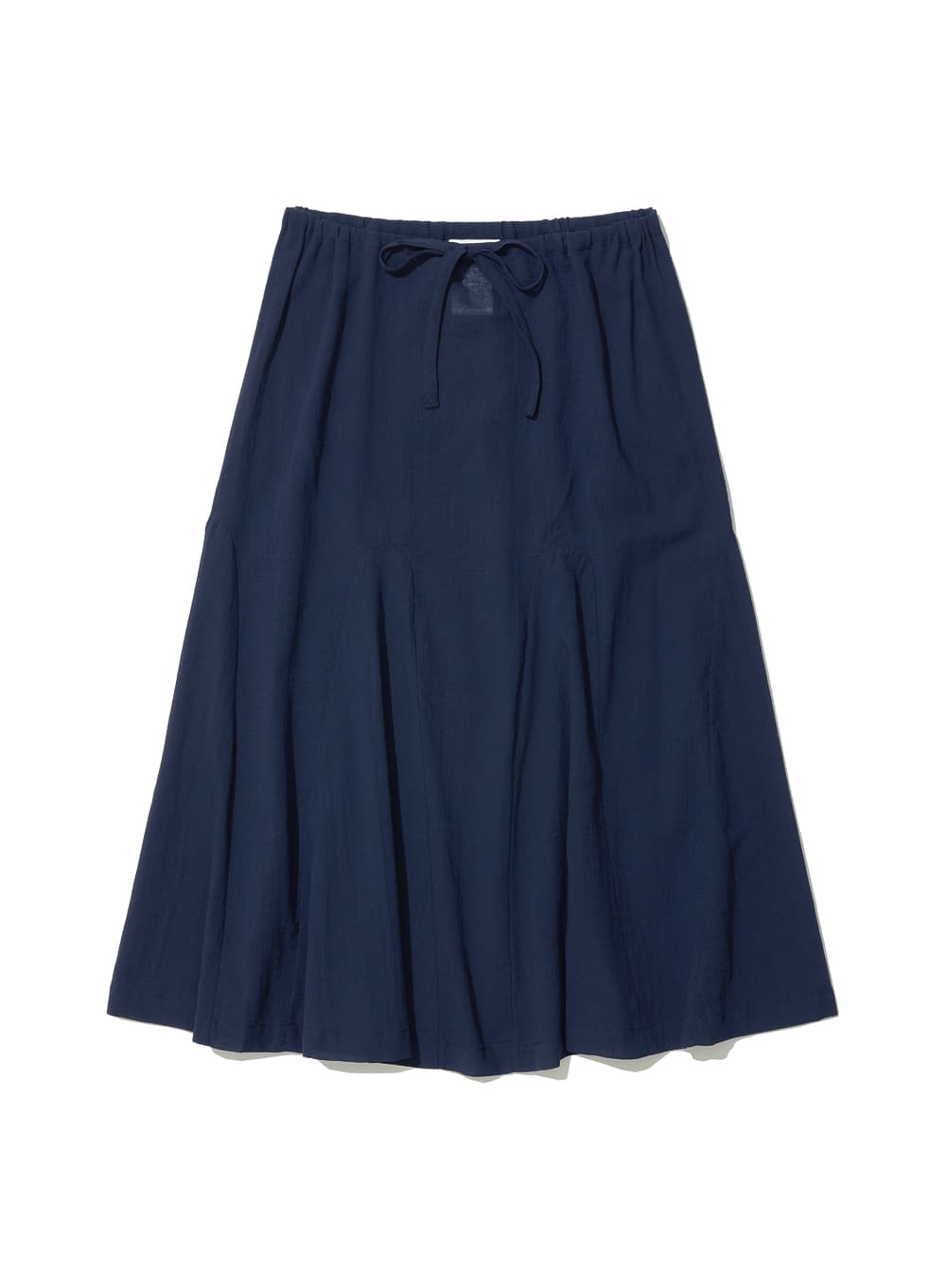 SHEER GORED MIDI SKIRT_NAVY