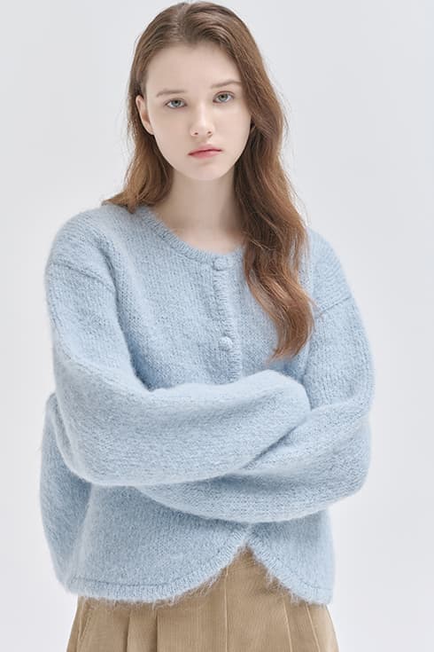 24WN alpaca knit cardigan [CR/BL]