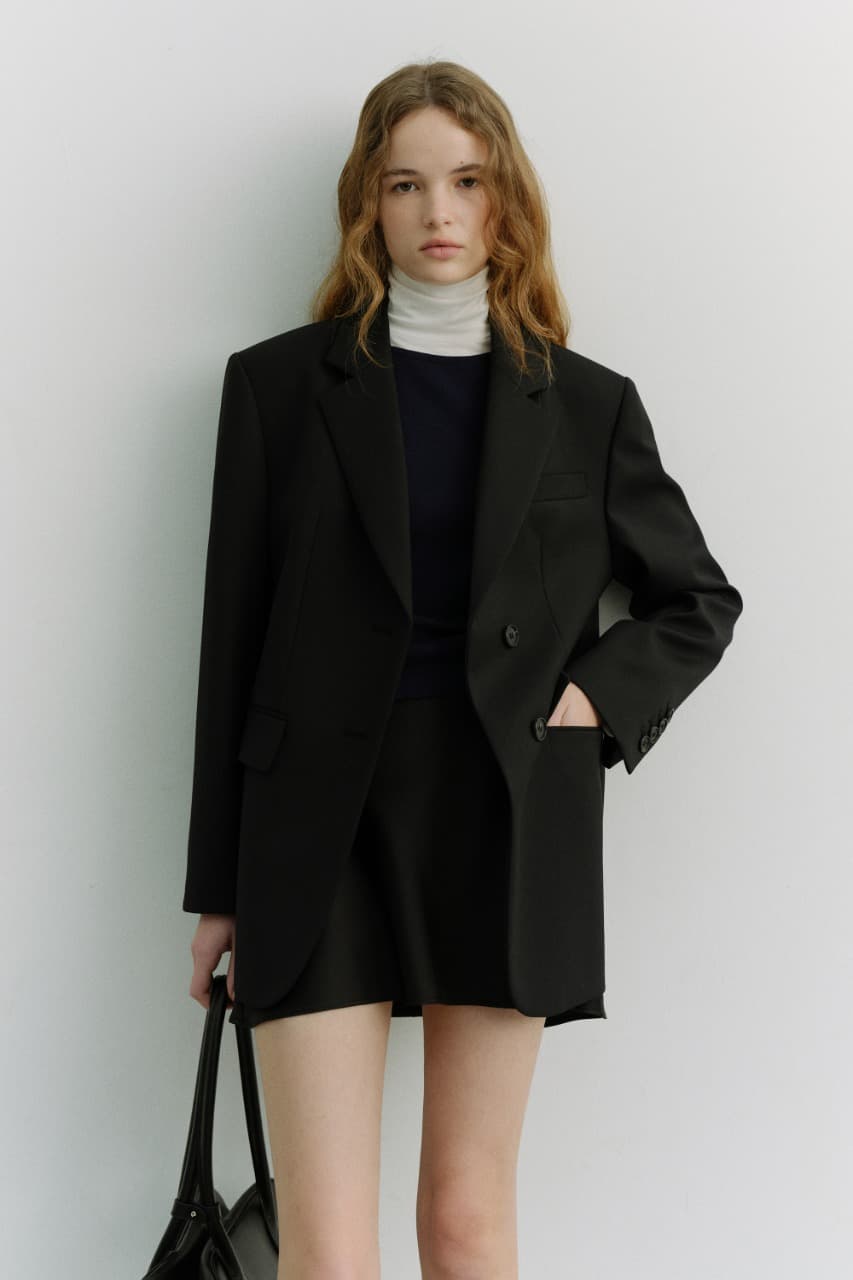 ESSENTIAL 2 BUTTON WOOL BLAZER BLACK_UDJA6A202BK