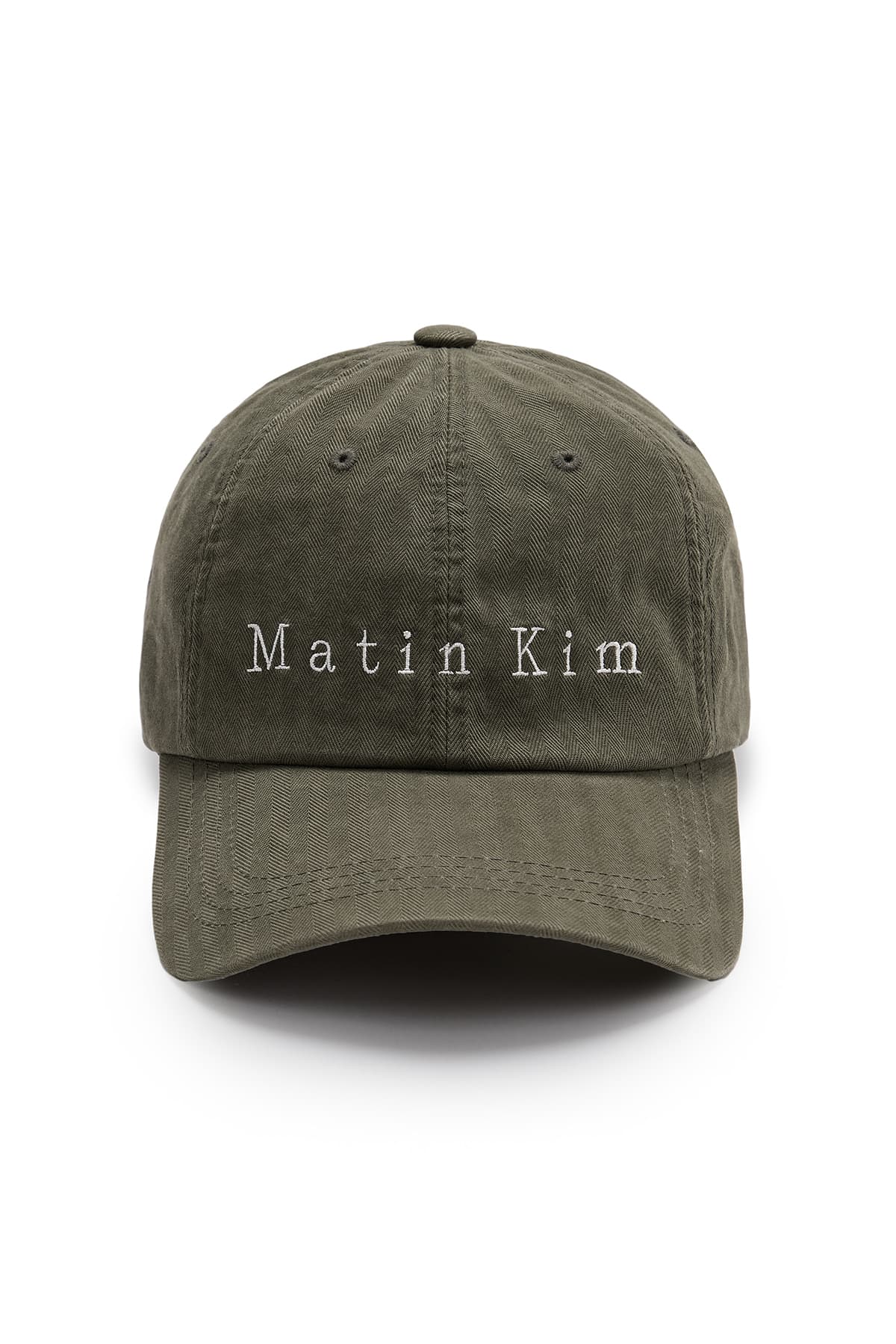 MATIN HERRINGBONE TYPO BALL CAP IN KHAKI
