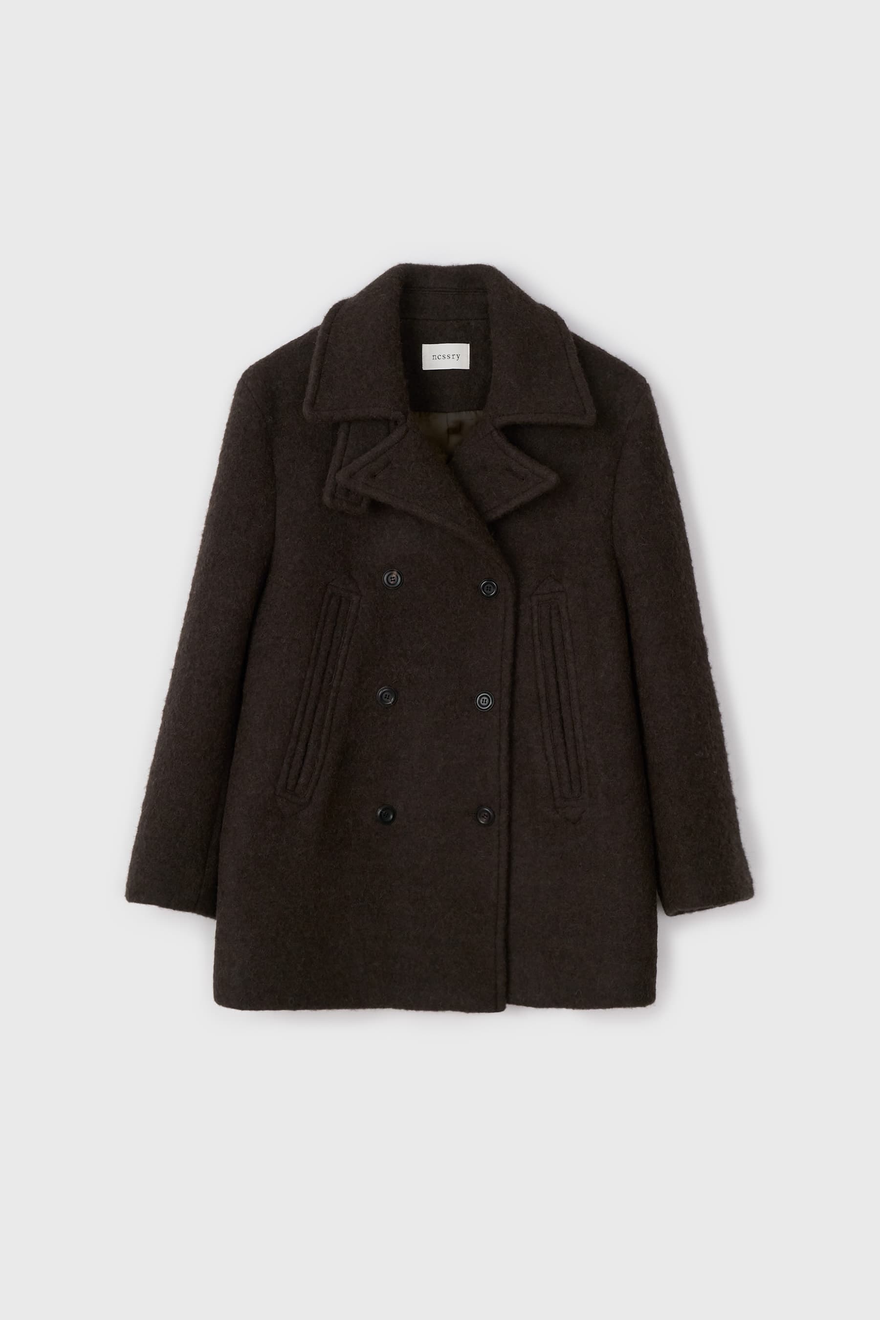 Alpaca Blend Double Peacoat (Brown)