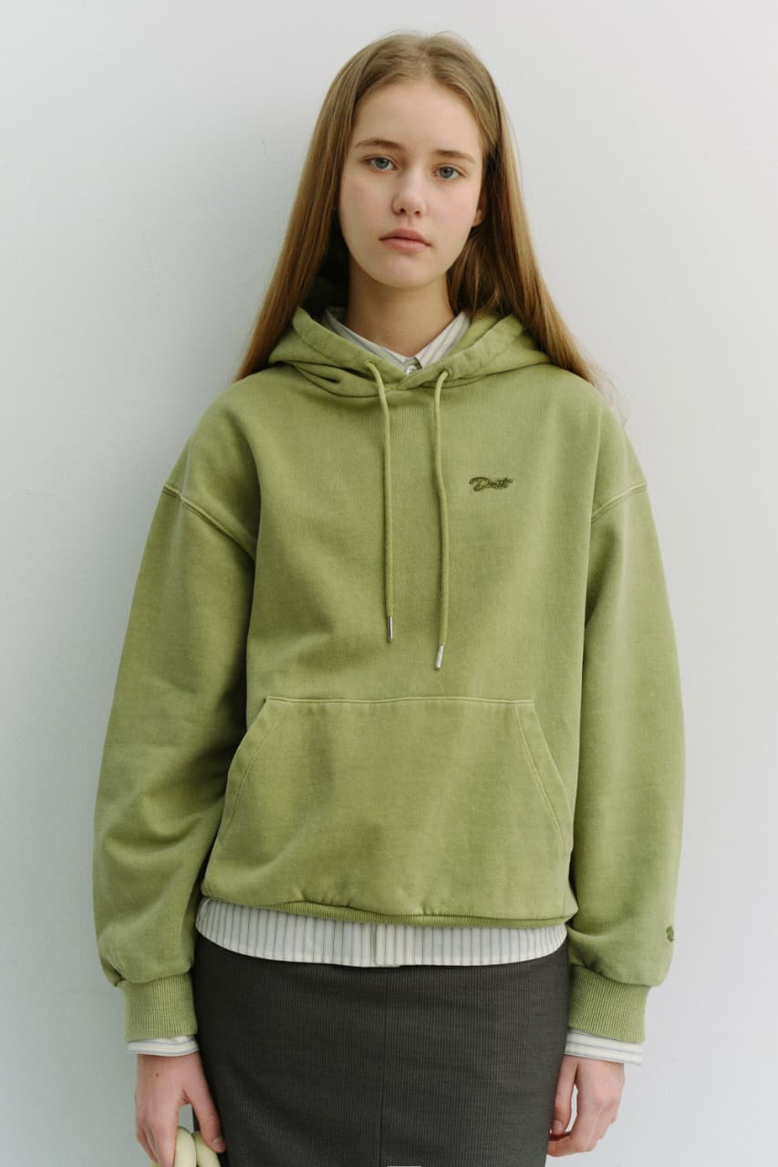 UNISEX GARMENT DYED HOODIE OLIVE GREEN_UDTS6A113E1