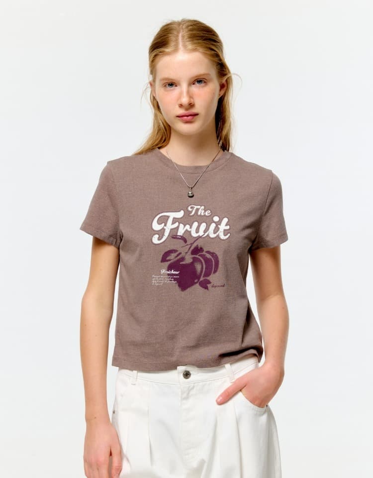 90's plum slim t-shirt - brown