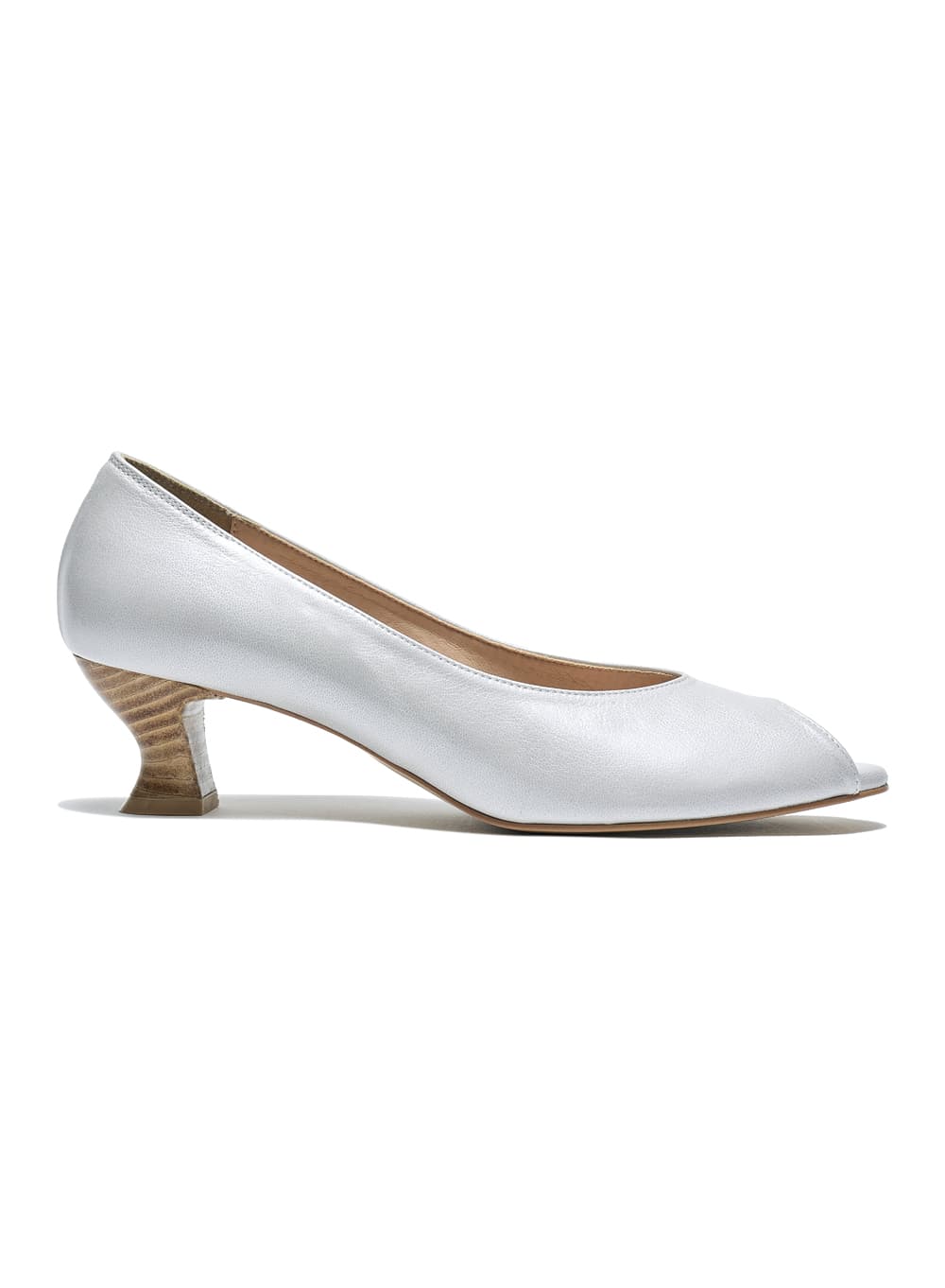 LEATHER OPEN TOE PUMPS_WHITE