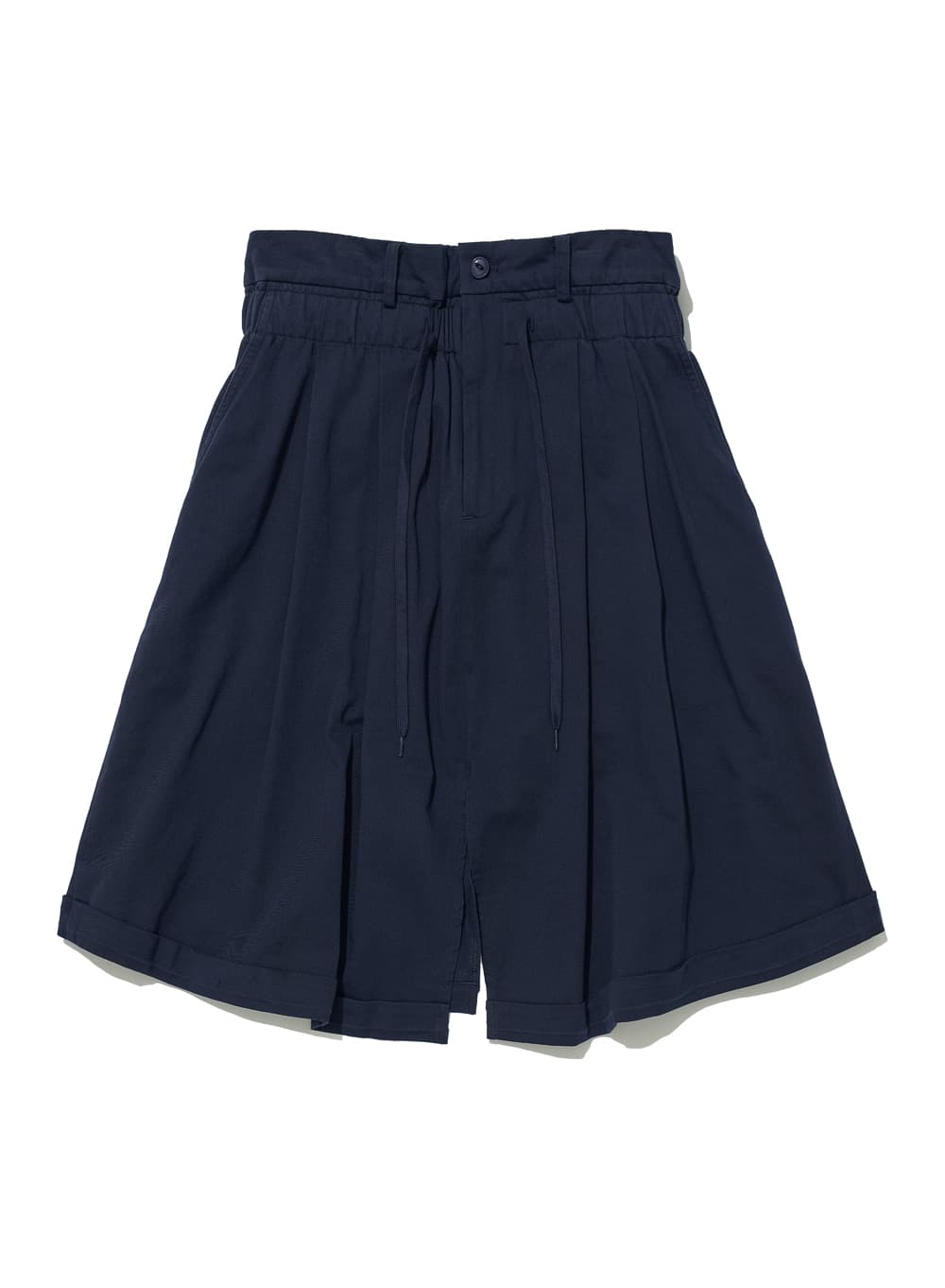 FOLD-OVER WAIST MIDI SKIRT_NAVY
