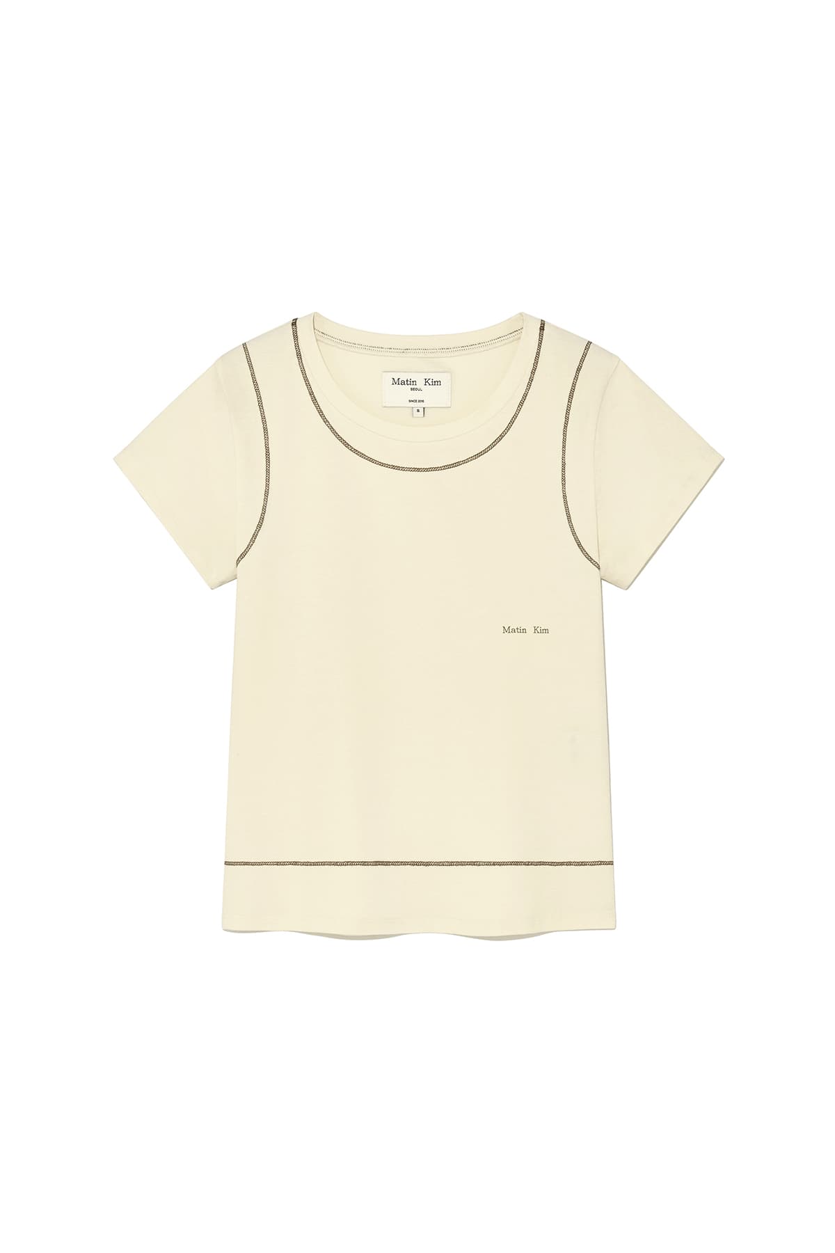 STITCH POINT SMALL LOGO TOP IN LIGHT YELLOW