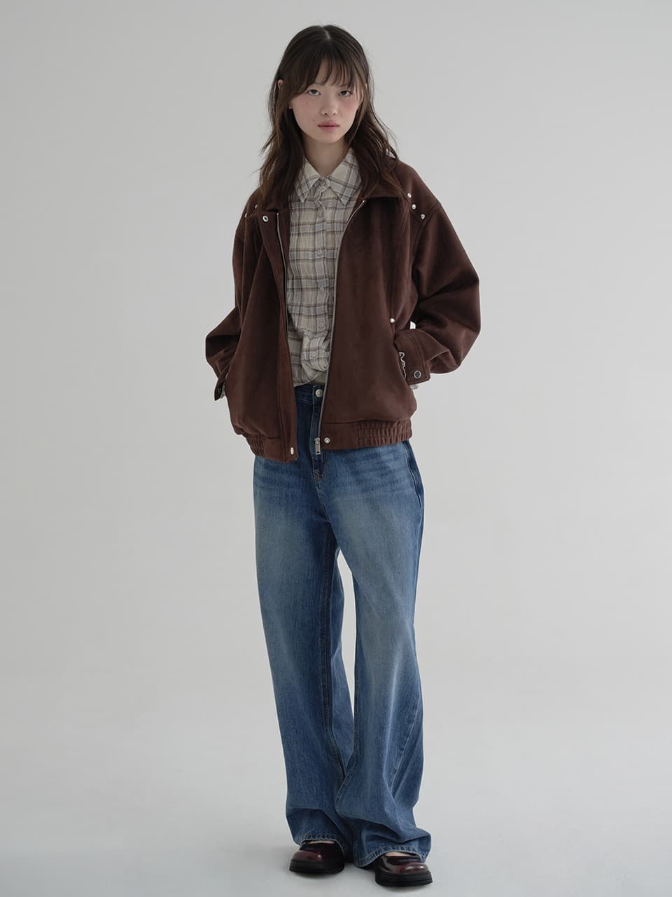 RIVET SUEDE JACKET (BROWN)