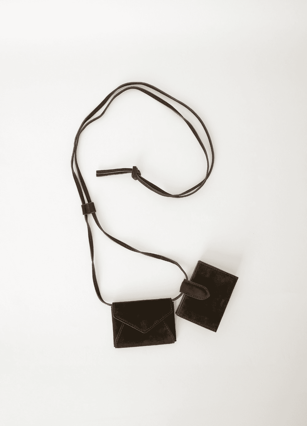 Suede Mini Wallet Belt Bag - Choco Brown