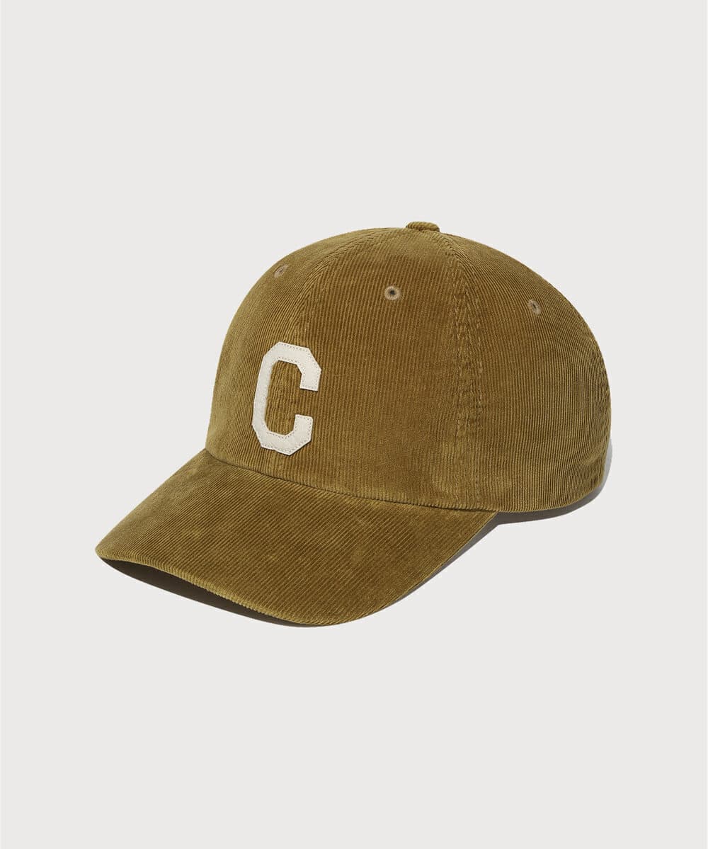 C로고 아플리케 코듀로이 볼캡 Olive