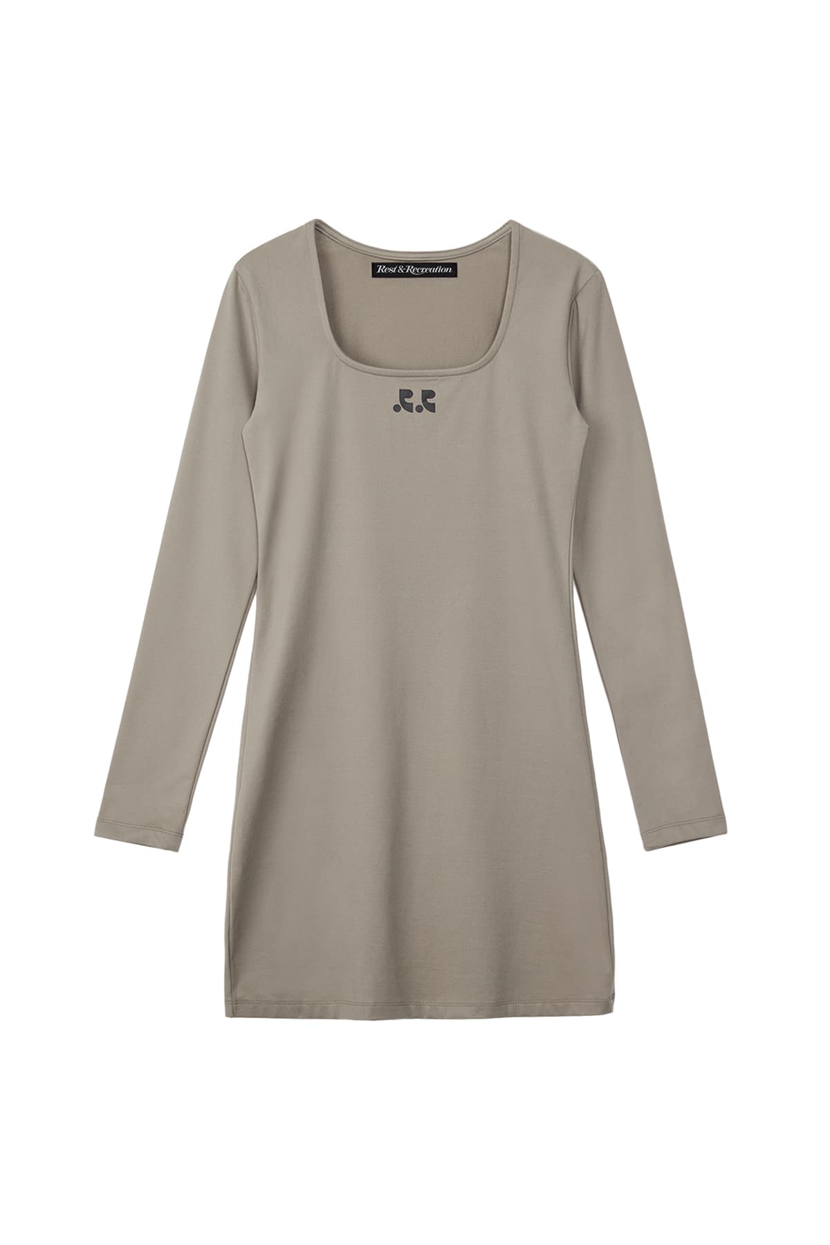 RR SQUARE NECK MINI DRESS - BEIGE