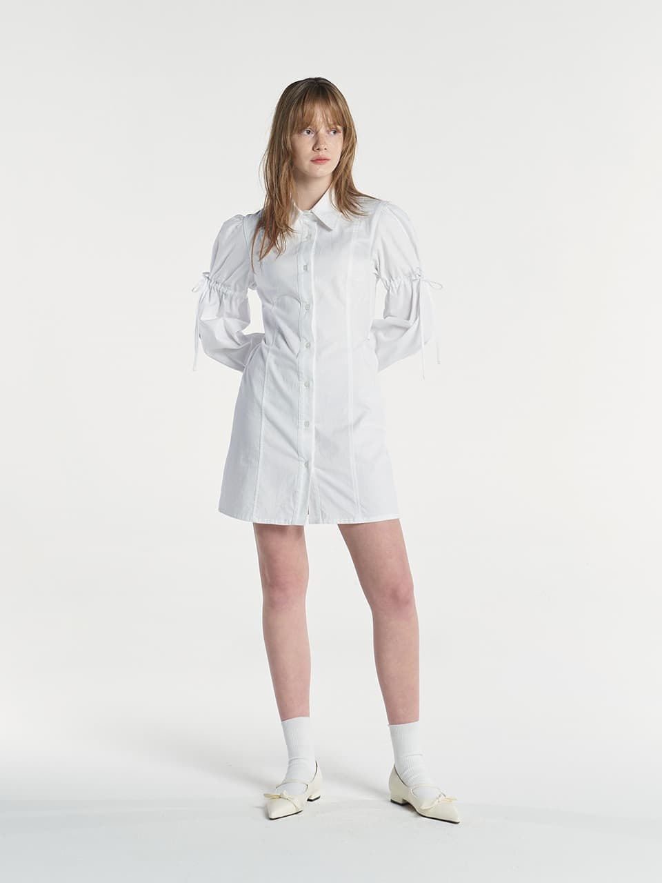 PUFF SHIRT ONE PIECE (WHITE)