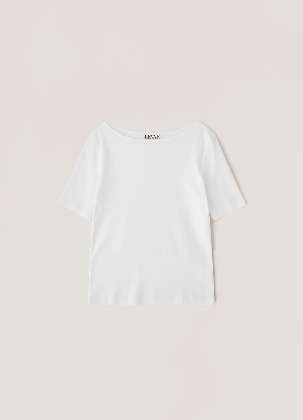 Essential Boat Neck Half-Sleeve T-Shirt - White